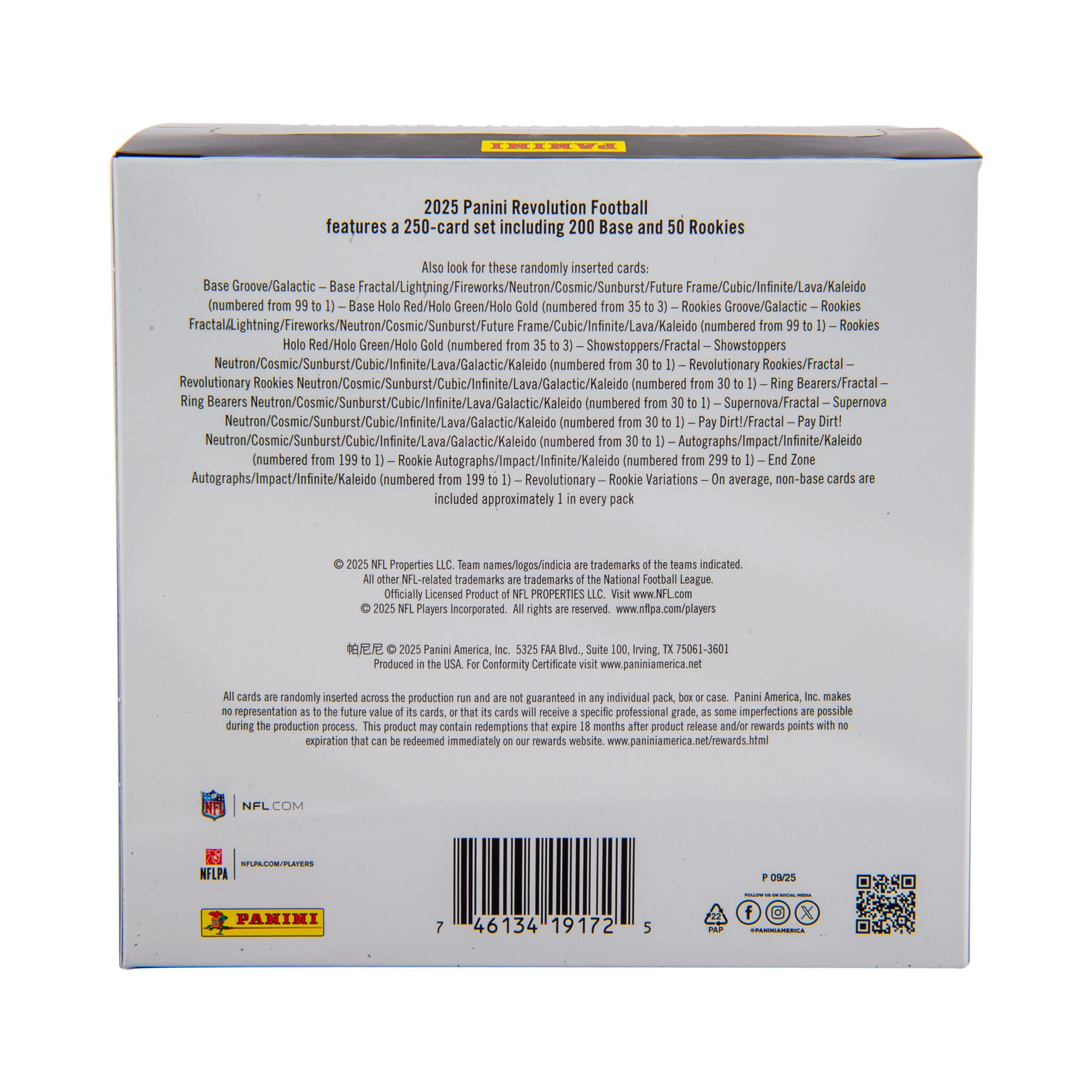 2025 Panini Revolution Football Trading Cards Premium Box