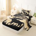 thumbnail image 2 of Castle Fairy Rustic Wood Grain Moose Twin Sheets 3pcs,Jungle Animal Bedding,Tan Black Cream,1 Fitted Sheet, 1 Flat Sheet and 1 Pillowcase, 2 of 6