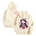 thumbnail image 6 of Godom Womens Floral Hoodies Sweatshirts Casual Long Sleeve Loose Fit Drawstring Hooded Pullover, 6 of 7