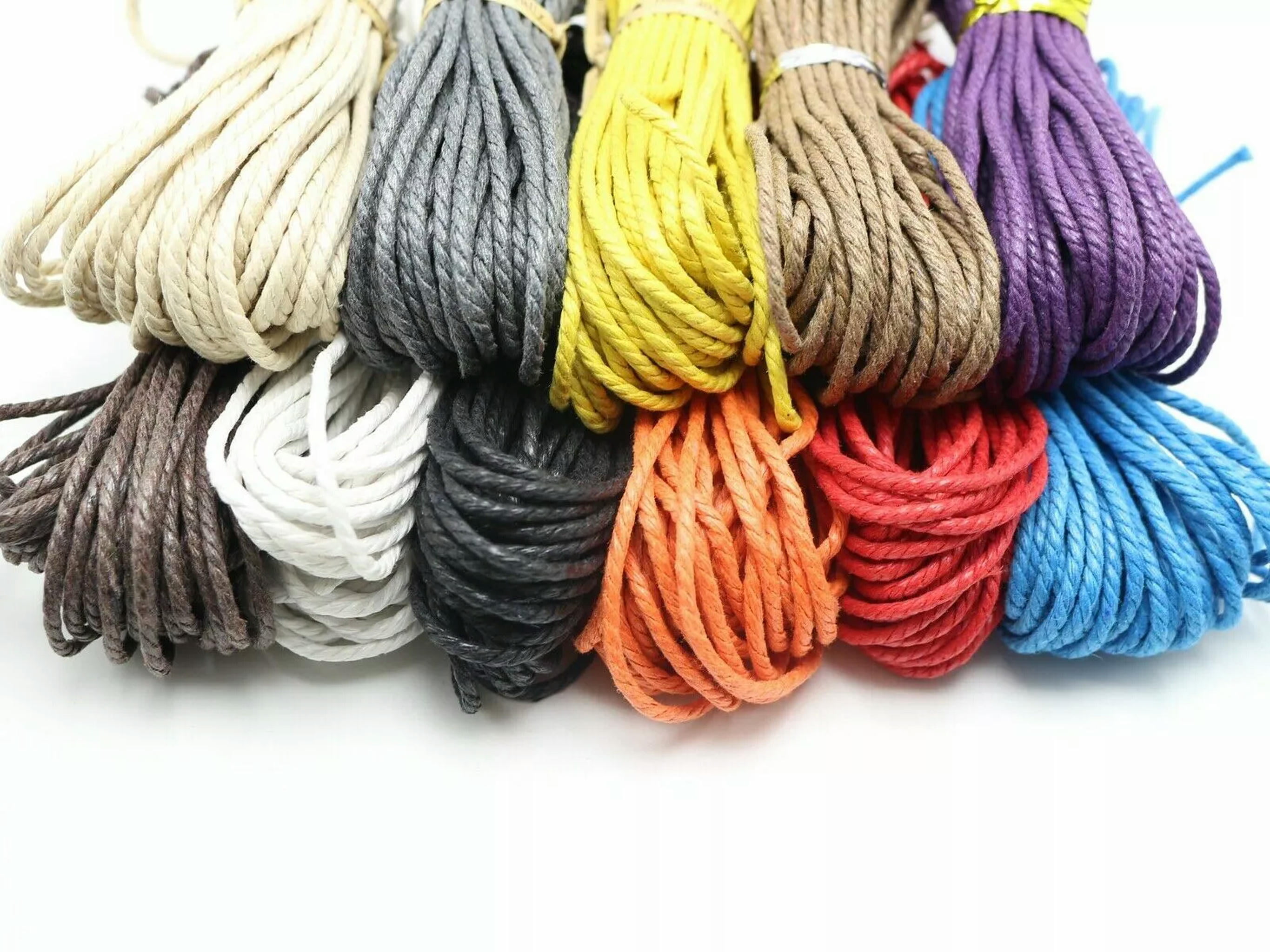 U8MO 120 Meter Waxed Twisted Cotton Cord Thread Line 2mm Macrame Rope String 12 Color