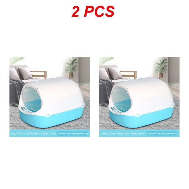 1/2PCS Plastic With Spoon Cat Excrement Basin Front Lift Cover Pet Litter Box Clean Basin Pet Bedpan Toilet Pets Supplies Splash ShopWise Round