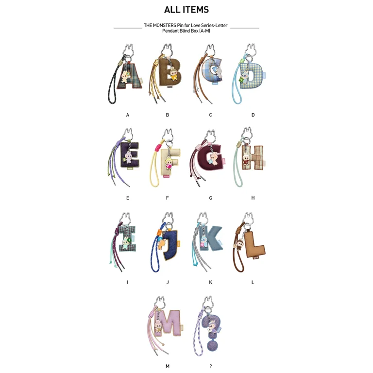 Pop Mart THE MONSTERS (Labubu) Pin for Love Series- Letter Pendant