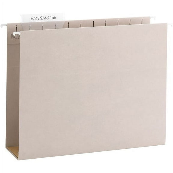 Smead TUFF 1/3 Tab Cut Letter Recycled Hanging Folder - 8 1/2" x 11" - 3" Expansion - Top Tab Location - Assorted Position Tab Position - Steel Gray - 18 / Box