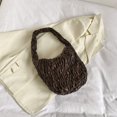 thumbnail image 4 of Bolso para axilas para mujer Bolso plisado con asa superior de PU Bolso de hombro sólido (Café), 4 of 9