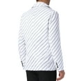 thumbnail image 3 of INSPIRE CHIC Striped Blazer for Men's Stripes Pattern Suit Jacket Notch Lapel Business Sport    Coat 2XL White, 3 of 4