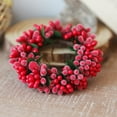 thumbnail image 2 of Christmas Candle Rings Wreaths Decor Artificial Red Berries Needles Candle Wreaths, Decorative Glass Tealight Candle Holder for Home, Wedding, Living Room and Bedroom Table Centerpiece, 2 of 7