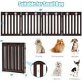 thumbnail image 6 of Freestanding Dog Gate, 4 Panel 80 in Wide 24 in Tall Pet Gates for Dogs, Dog Fences Indoor for House, Stairs, Doorways, Brown, 6 of 14