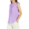 thumbnail image 5 of INSPIRE CHIC Women's Sleeveless Blouse Ruffled Pleated Wear-to-Work Chic Blouse XL Lavender, 5 of 9
