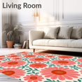 thumbnail image 2 of ODIKA 5'x7' Machine Washable Non-Slip Area Rug, Whimsical Daisy Chain Retro Bohemian Artistic High Traffic Rug with Pad, Pink, 470474, 2 of 8