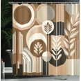 thumbnail image 3 of Ambesonne Monstera Shower Curtain, Boho Arrange Mid Century, 69"Wx75"L, Dark Cocoa Pale Brown, 3 of 4