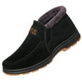 thumbnail image 1 of asddcavvf Fashion Winter Men Snow Boots Flat Soled Thick Soled Non Slip Slip On Solid Color High Top, 1 of 9
