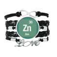 thumbnail image 1 of Zn Zinc Checal Element Science Bracelet Love Accessory Twisted Leather Knitting Rope Wristband, 1 of 3