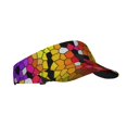 thumbnail image 2 of Daiia Colorful Tie Dye Stained Glass 1 Pattern Sport Sun Visor Hats Visor Cap Adjustable Empty Top Baseball Cap Cotton Ball Caps for Women and Men, 2 of 8