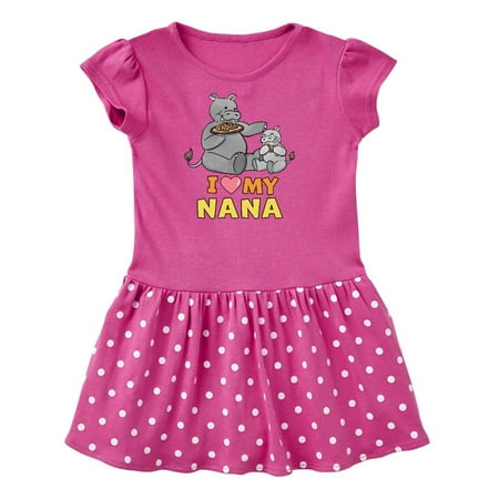

Inktastic I Love My Nana Hippos Gift Toddler Girl Dress