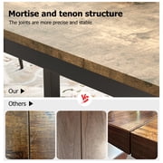 Rectangular Dining Table Seats 6-8, Modern Industrial Kitchen Table with Heavy Duty Metal Legs
