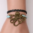 thumbnail image 5 of Grofry Unisex Alloy Octopus Design Braided Bracelet Party Memorial Jewelry Accessories Dark Brown, 5 of 8