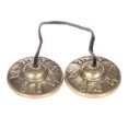 thumbnail image 1 of Campanas de meditación en latón dorado de 6.5 cm con grabado de los Seis Símbolos Sagrados, ideal para prácticas espirituales y sonido puro y resonante., 1 of 6