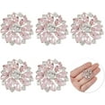thumbnail image 1 of 6 PCS Shiny Flower Rhinestone Buttons - 1 inch Brass Shank Buttons with Pink Embellishments for Wedding Party Clothes, 1 of 9