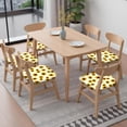 thumbnail image 6 of White Sunflower Seat Covers for Dining Room Chairs Set Of 6,Stretch Printed Washable Chair Seat Cover with Elastic Ties and Button,Removable Waterproof Couch Cushion Covers, 6 of 6