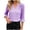 Purple, variant on Tops for Women Trendy Flare 3/4 Sleeve Ruched Shoulder V Neck Blouse Tops Casual Summer Dressy Tops