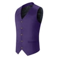thumbnail image 6 of TOWED22 Men's Suede Leather Vest Cowboy Western Waistcoat Casual Slim Fit Suit Vest(Purple,S), 6 of 9