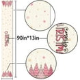 thumbnail image 4 of Pink Christmas Table Runner Merry Xmas Tree Winter Holiday Party Decoration Seasonal Home Kitchen Dining Room Island Decor (13" x 90"), 4 of 4