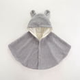 thumbnail image 5 of Fewfanhot Kids Cute BearEar Fleece Hooded Poncho, Button Front Warm Kids Cape Wrap for Daily Outdoor, 5 of 6