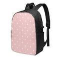 thumbnail image 1 of YFYANG 17" Laptop Backpack, Pink Polka Dot Pattern Fashion Travel Work Backpack with USB and Headphone Cable Interface for Men and Women, 1 of 8
