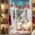thumbnail image 3 of Merry Christmas Valances for Windows, 54 x 18in, Xmas Santa Elk Snowman Gifts Bell Winter Snowflake Blue Rod Pocket Kitchen Valance Curtain Light Filtering Window Treatments for Living Room Bedroom, 3 of 7