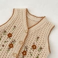 thumbnail image 5 of GYRATEDREAM Baby Girls Embroidered Cotton Vintage Sweater Vest Knitted Cardigan for 18-24 Months Khaki, 5 of 8