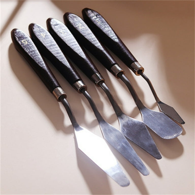 Yirtree Cake Cream Spatula 5 Pieces/Set Stainless Steel Frosting Spatula Baking Pastry Tool Mixing Scraper Set Cake Icing Oil Painting Decorating