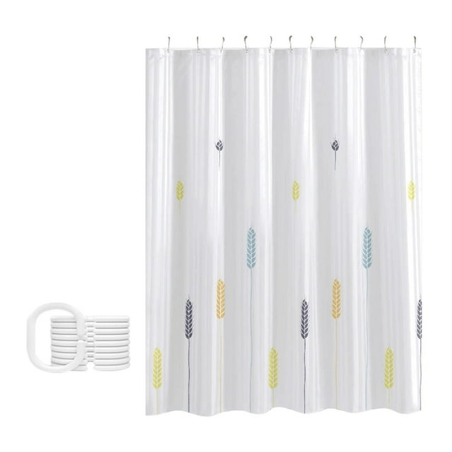 Shower Curtain Set With Removable Liner Waterproof Non Perforated Floral Design For Bathroom Shower Partition Door 100 in x 72 in