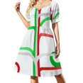 thumbnail image 1 of Rayas y círculos - Colores de la bandera italiana Vestido de manga corta vestidos para mujer Vestidos elegantes Vestido, 1 of 7