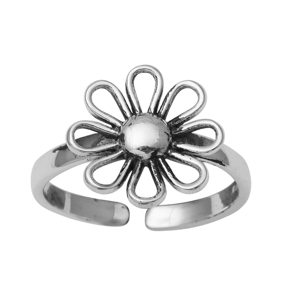 Mooneye Floral Design Comfortable Toe Ring 925 Sterling Silver