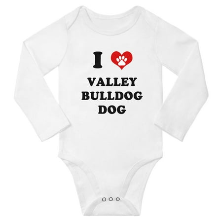 

I Heart Valley Bulldog Dog Baby Long Romper (White 18-24 Months)