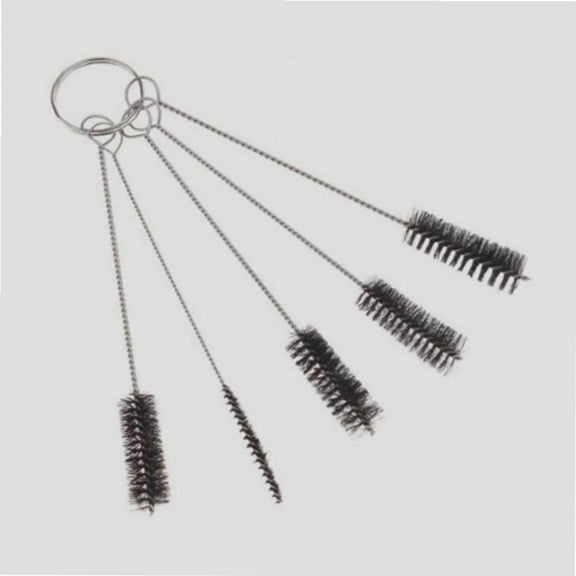 Tobacco Briar Pipe Cleaning Cleaner Brush Set 5 pcs Nylon Brush with Stainless Steel Stem