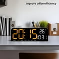 thumbnail image 4 of TIMESS Reloj Despertador Digital, Pantalla LED Grande de 9.5", Pantalla de Fecha, para el Hogar (Naranja), 4 of 7