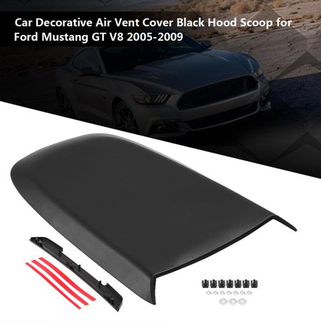 Hilitand Car Decorative Air Vent Cover Black Hood Scoop for Ford Mustang GT V8 2005-2009, Black Hood Scoop,Hood