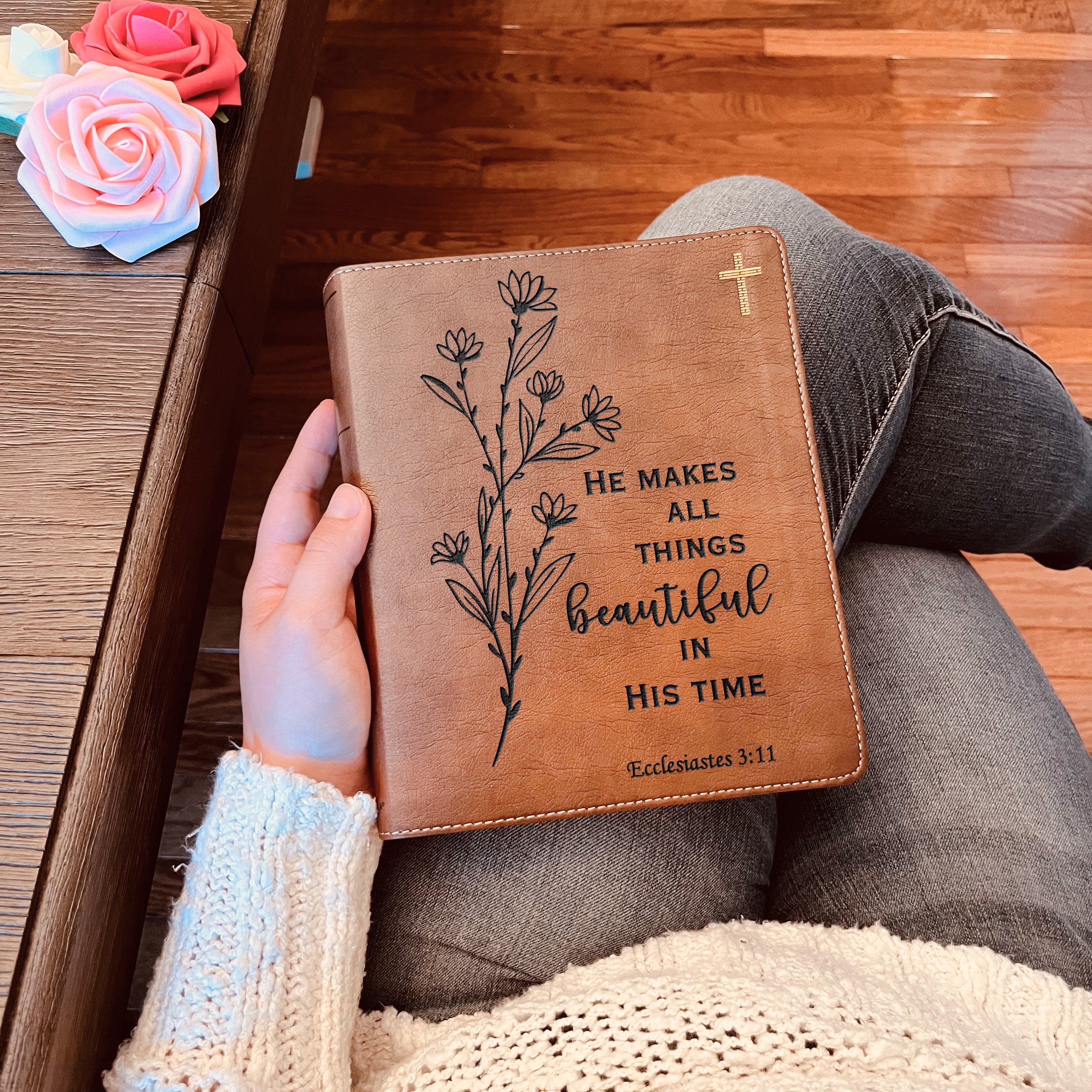 Custom NIV Bible, NIV Journaling Study Bible, Custom Engraved New International Version, Christian Gifts Baptism Gifts NIV Bible Women