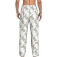 thumbnail image 3 of Uemuo Gray Rabbit Pattern Men's Wide Leg Palazzo Lounge Pants with Pockets Light Weight Loose Comfy Casual Pajama Pants-Medium, 3 of 9