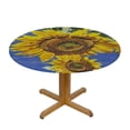thumbnail image 3 of HAOXIT Sunflower Tablecloth Round - Retro Flower Table Cloth Blossom Plant Circle Tablecloths Farmhouse Floral Table Cover for Kitchen Dining Wedding Banquet Decor 54-58, 3 of 8