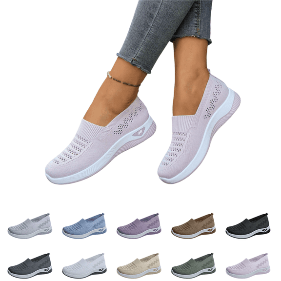 EKVAHL Orthopedic Sneakers for Women Breathable Mesh Comfortable Walking Shoes Closed Toe Soft Sole Lightweight Exercise Sneaker Arch Support New Woven Running Shoes