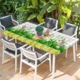 thumbnail image 2 of Easter Bunny Table Cloths for 5 Foot Rectangle Tables, Spring Garden Floral Botanical Gray Plaid Patio Waterproof Elastic Fitted Tablecloths, Washable Rectangular Table Cover for Camping, 2 of 8