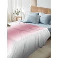 thumbnail image 4 of Pink Grey White California King Size Flat Sheet, Wrinkleproof & Fadeproof Cooling Flat Bed Sheet Only, Farmhouse Ombre Color Modern Simple Breathable Soft Bedding Top Sheets 108 x 98 Inches, 4 of 8