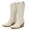 White PU 977, variant on Love Steetly Cowboy Boots for Women Western Cowgirl Chunky Heeled Mid Calf Boot Pointed Toe Comfort Casual Fashion Calf High Womens Knee-High Boots.
