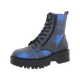 thumbnail image 1 of Guess Womens Fearne Faux-Leather Platform Combat & Lace-up Boots, 1 of 3