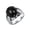 Silver Black, variant on Gemstone Rings for Men Oval Brown Black Stainless Steel Silver Gold Plated Personalized Statement Vintage Dainty Jewelry Silver Brown Size 11