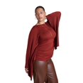 thumbnail image 3 of ELOQUII Women's Plus Size Dramatic Sleeve Shirred Top, 3 of 4