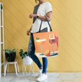 thumbnail image 4 of FORMRS Womens Canvas Tote Bag with Zipper Inner Pocket Shoulder Handbag, Orange Glasses, 4 of 7