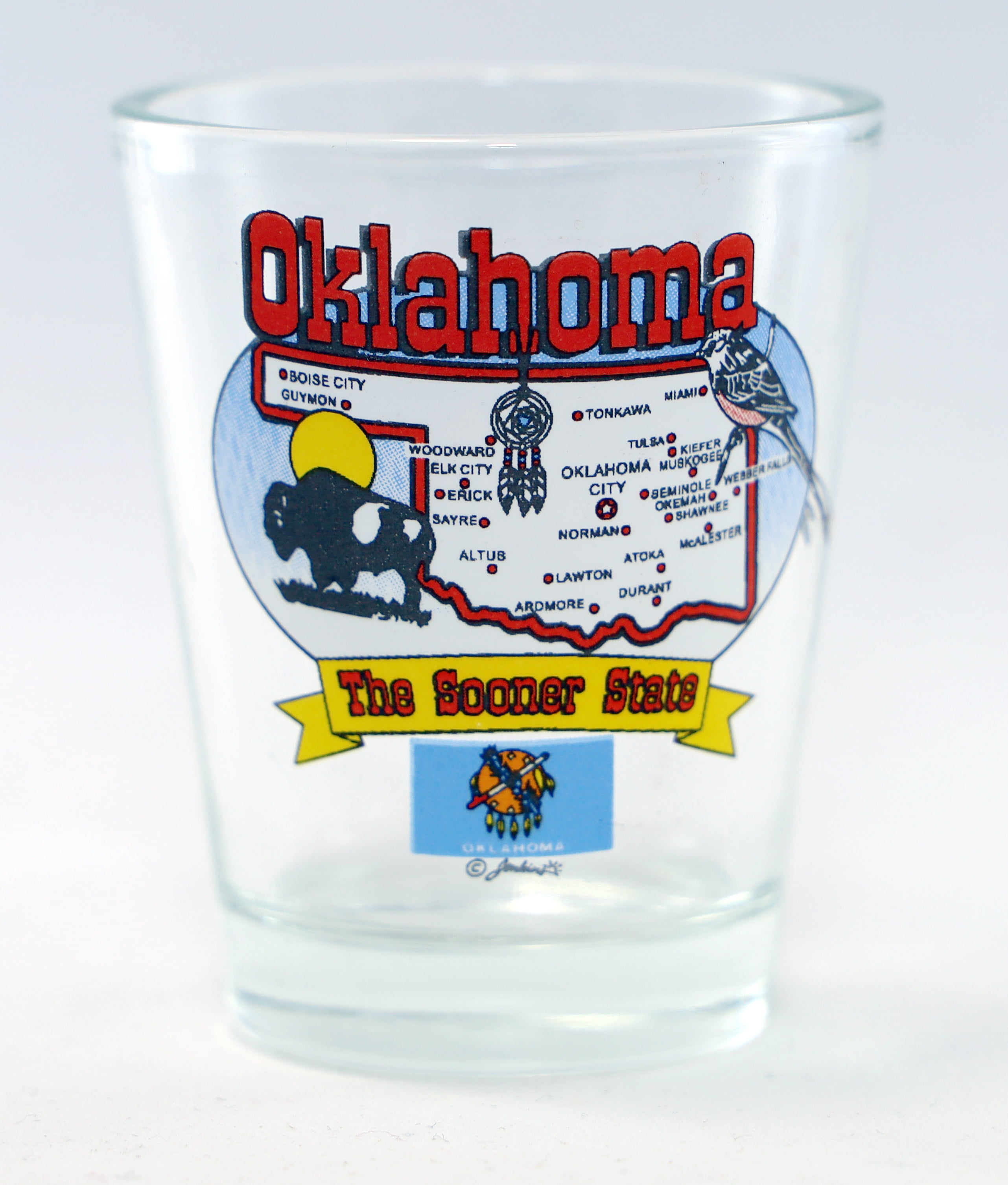 Alaska State Elements Map Souvenir Shot Glass - 2.25" Tall, 1.8" Diameter